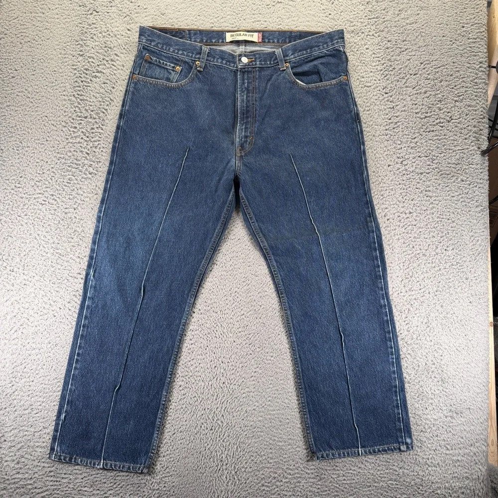 Levi's 505 Jeans Mens 40x30 Blue Cotton Denim Straight Leg Travel Faded Workwear